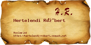 Hertelendi Róbert névjegykártya